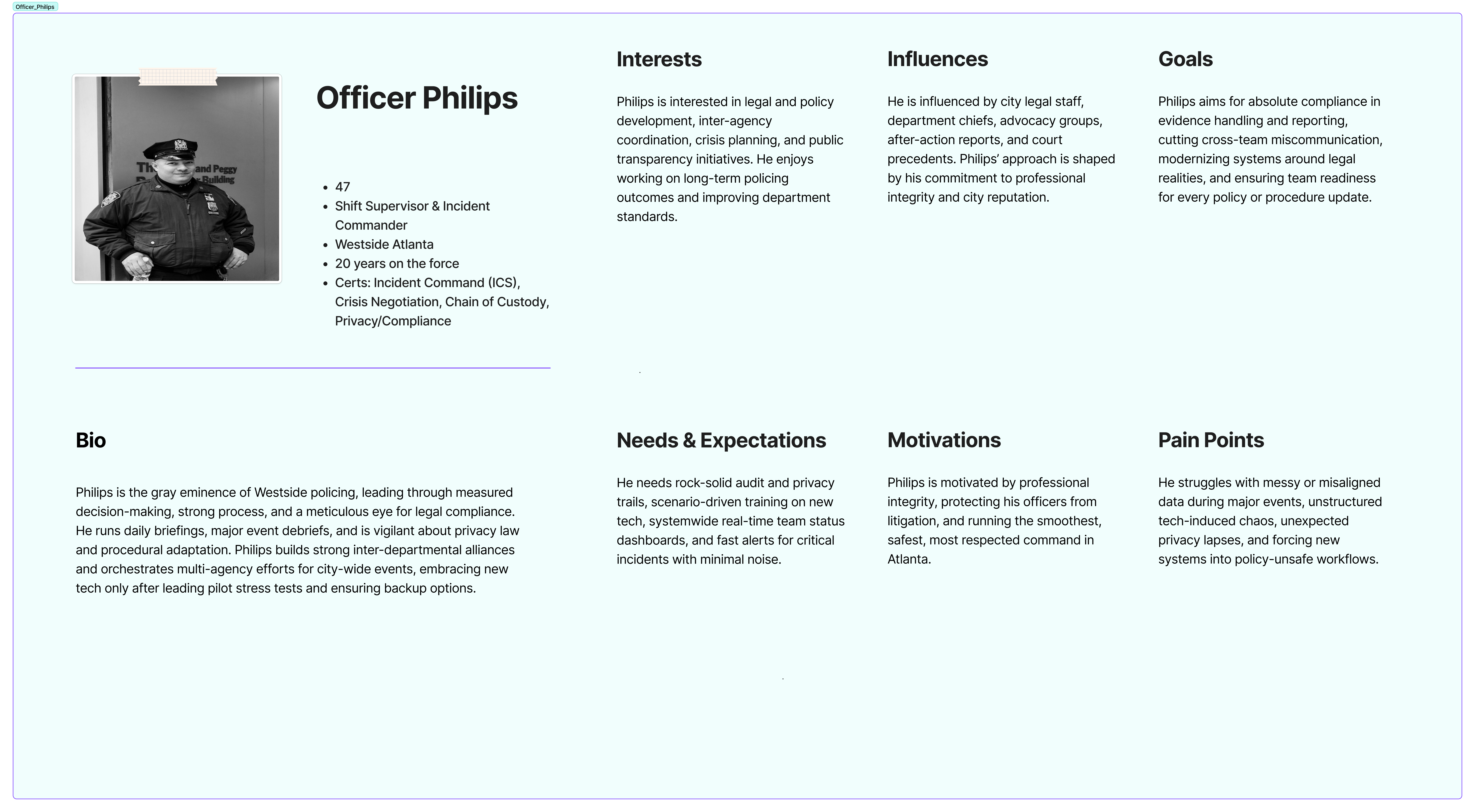 Officer Philips persona