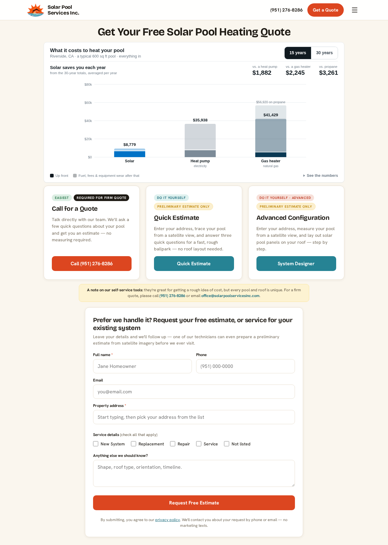 Quote request page